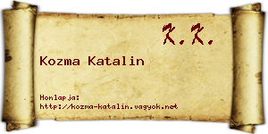 Kozma Katalin névjegykártya